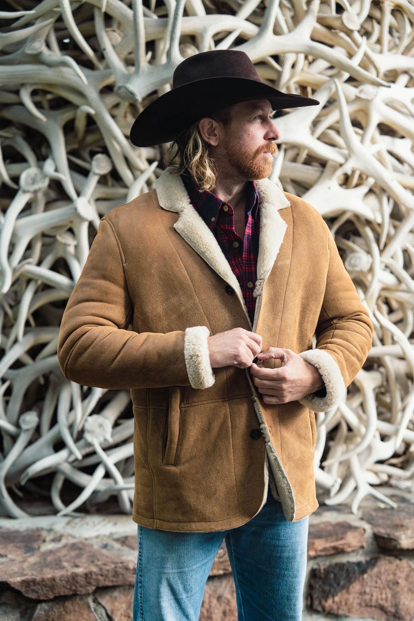 Big Sky Shearling Leather Blazer